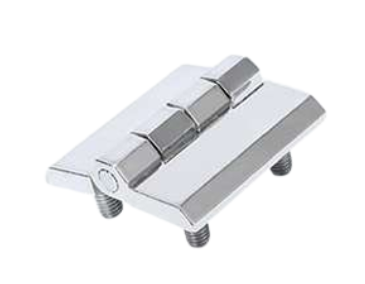 Dobradiça Plana Inox com parafuso com abertura de 225°