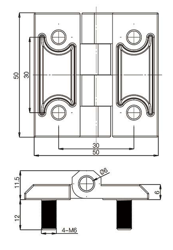 Desenho técnico 50x50 Inox